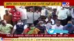 Locals stage protest against VMC's decision to demolish veranda of Ganpati Temple   Vadodara   Tv9