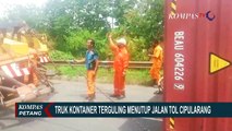 Truk Kontainer Terguling di Ruas Tol Cipularang KM 91, Jalur Arah Bandung Macet Total