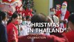 Thai elephant Santas hand out face masks with Christmas gifts