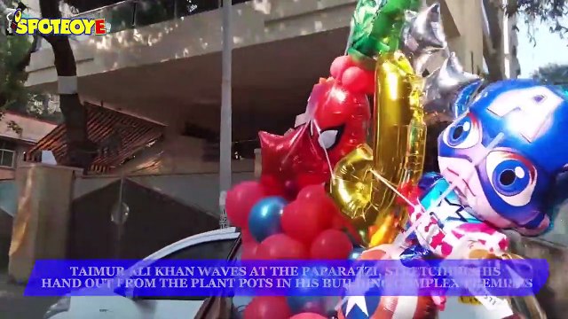 Birthday Boy Taimur waves at shutterbugs as he gets spotted with Saif-Kareena ahead of bash