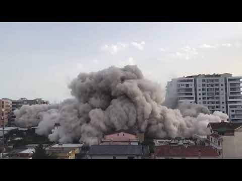 Shembja e pallatit 12 katësh në Durrës/ U angazhuan 39 forca të xhenios, 130 kg C4