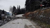 Yedigöller Milli Parkı yolu kar ve buzlanma sebebiyle ulaşıma kapatıldı