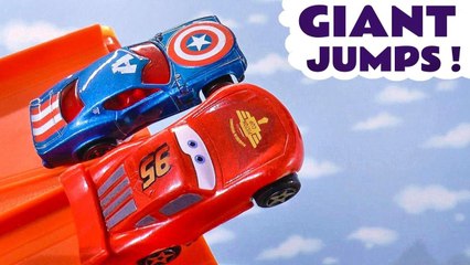 Download Video: Disney Cars Lightning McQueen and Hot Wheels Racers in Giant Jumps Full Episodes Collection of Funny Funlings Races in these Family Friendly Toy Story Videos for Kids from Kid Friendly Family Channel Toy Trains 4U