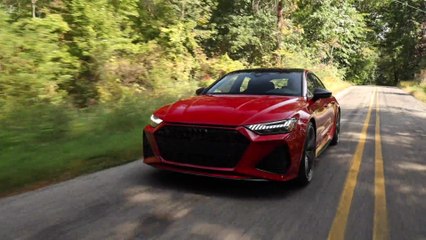 2021 Audi RS 7 in Tango Red Driving Video