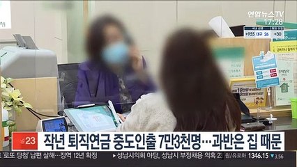 작년 퇴직연금 중도인출 7만3천명…과반은 집 때문