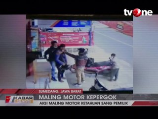 Ekspresi Kocak Maling Motor Kepergok Sang Pemilik
