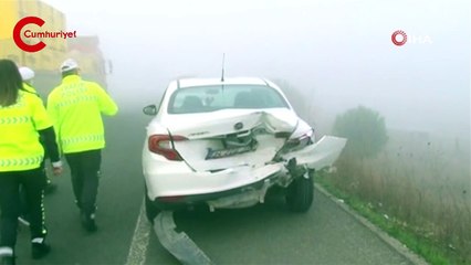 Balıkesir’de 9 aracın karıştığı zincirleme kaza: 2 yaralı