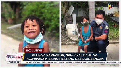 Pulis sa Pampanga, nag-viral dahil sa pagpapakain sa mga batang nasa lansangan