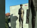 Antalya'da Atatürk'ün büstü ve heykeline saldırı