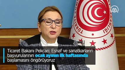 Ticaret Bakanı Pekcan: Esnaf ve sanatkarların başvurularının ocak ayının ilk haftasında başlamasını öngörüyoruz