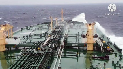 Big ship in bad weather