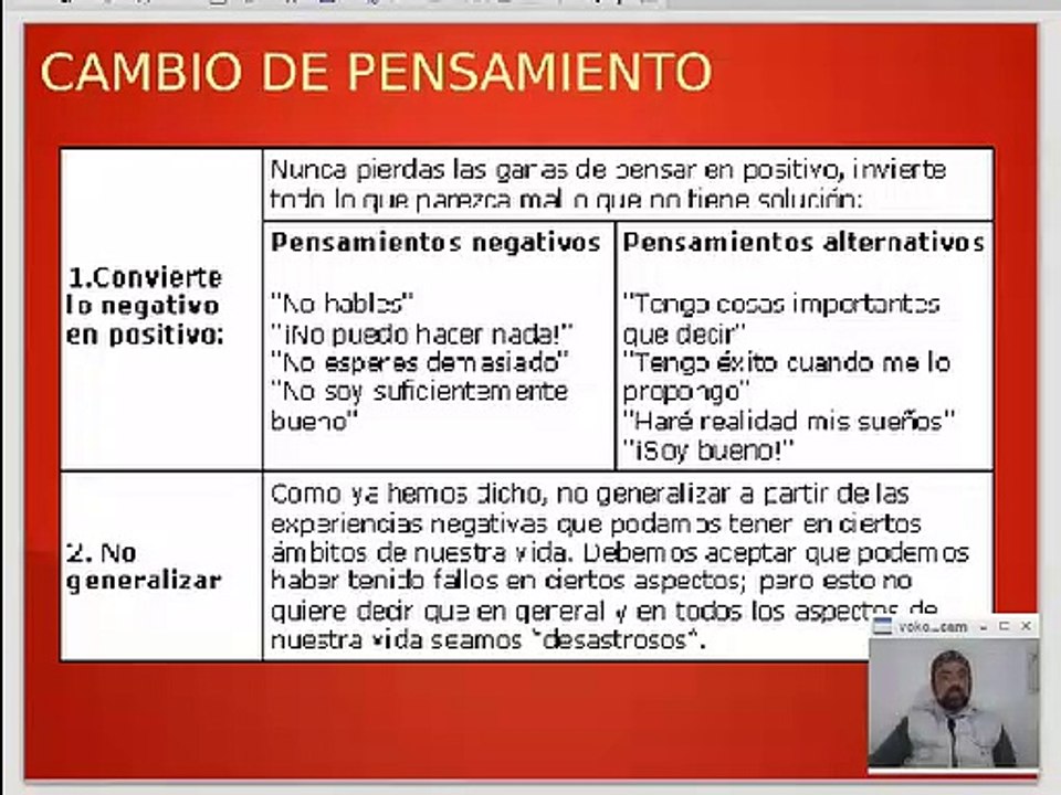 La autoestima 5, cambio de pensamiento.