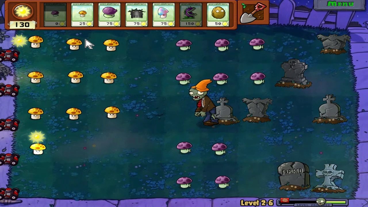 Getting Scaredy-Shroom - Adventure - Level 2-6 - Plants Vs Zombies