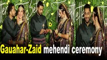 Gauahar Khan-Zaid Darbar look cute at their mehendi ceremony