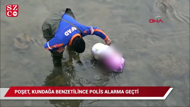 Kızılırmak içindeki poşet, 'bebek olabilir' şüphesiyle incelendi