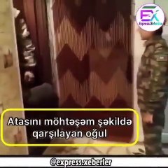 Karabağ zaferinin ardından eve dönen askerin duygulandıran görüntüleri