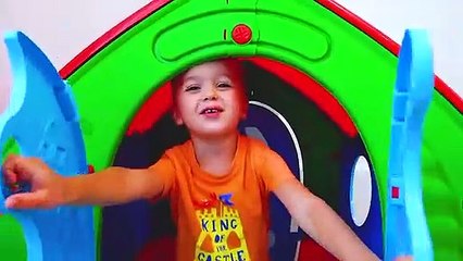 Vlad and Nikita Pretend Play with Playhouse for kids