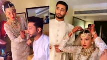 Gauahar Khan ने Wedding से पहले किया Zaid Darbar का Makeup; VIRAL VIDEO | Boldsky