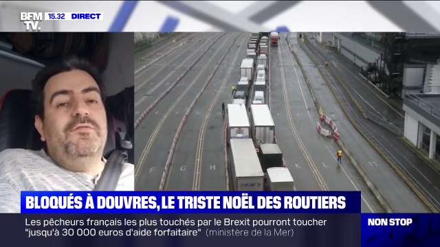 Routiers bloqués à Douvres: On nous a donné un petit sachet, c'était le test Covid, mais on a du le faire nous-mêmes