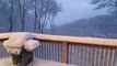 Snow falls in western North Carolina on Christmas morning