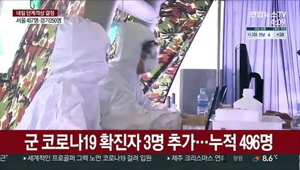 군 코로나19 확진자 3명 추가…누적 496명