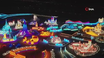 Çin'de Harbin Kar ve Buz Dünyası görsel şölen sundu