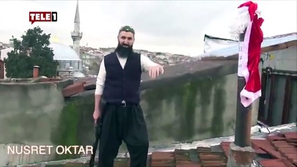 Çatıda av tüfeğiyile ''Noel Baba'' nöbeti!