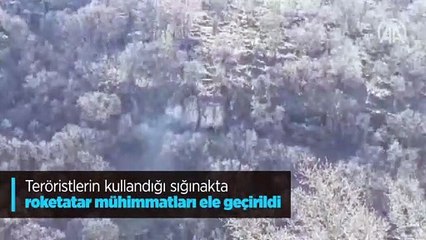 Mardin'de teröristlerin kullandığı sığınakta roketatar mühimmatları ele geçirildi