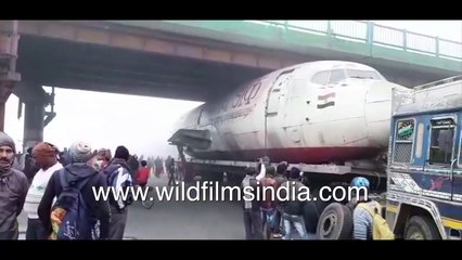 Aircraft gets stuck under a bridge_ Only in India!