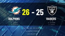Dolphins @ Raiders Game Recap for SAT, DEC 26 - 09:15 PM ET EST