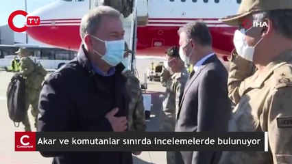 Akar ve komutanlar sınırda incelemelerde bulunuyor