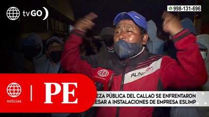 Trabajadores de limpieza del Callao se enfrentaron a la Policía | Primera Edición