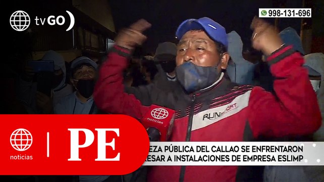 Trabajadores de limpieza del Callao se enfrentaron a la Policía | Primera Edición