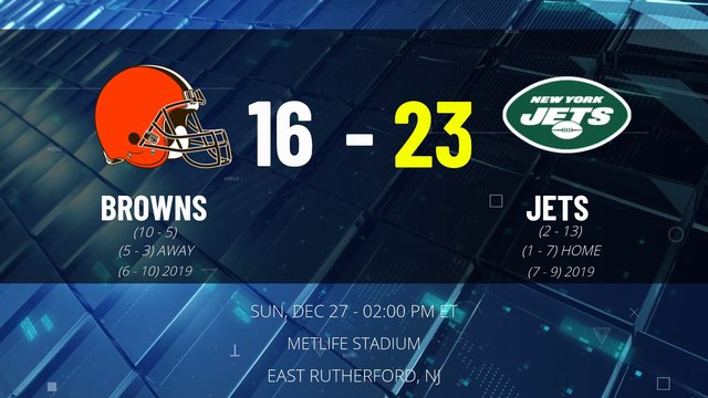 Browns @ Jets Game Recap for SUN, DEC 27 - 02:00 PM ET EST