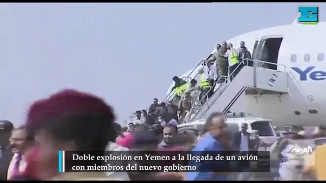 Doble explosión en Yemen a la llegada de un avión con miembros del nuevo gobierno