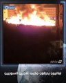 لبنانيون يحرقون مخيما للاجئين السوريين في منطقة #المنية بعد شجار بينهم وبين شبان من المخيم