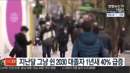 지난달 그냥 쉰 2030 대졸자 1년새 40% 급증