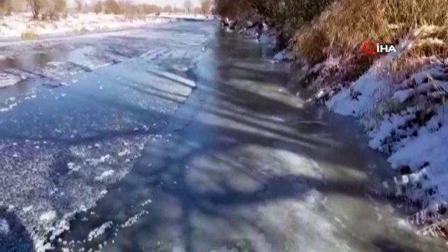 Aşkale Buz Kesti...Karasu Nehri ve HES Baraj Göleti Dondu