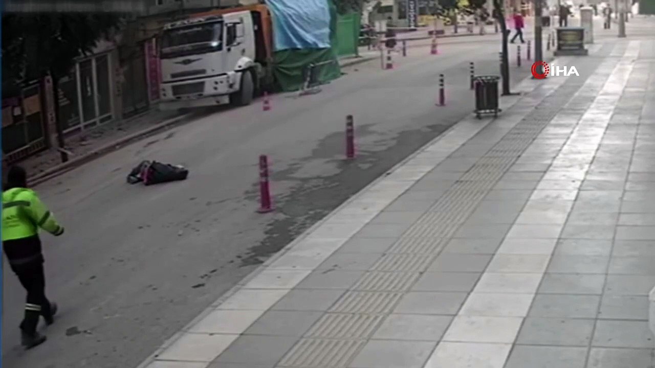 Deprem olurken camdan aşağı atladı!