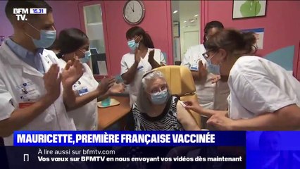 Covid-19: Mauricette, la première française vaccinée