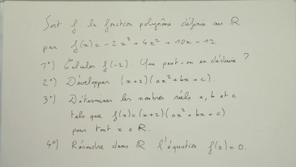 Déterminer les racines d'une fonction polynôme du 3me degré - 1re