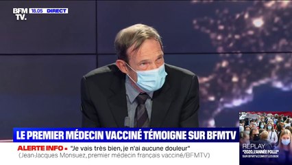Le Dr Jean-Jacques Monsuez, premier médecin français a avoir été vacciné contre le Covid-19, témoigne sur BFMTV
