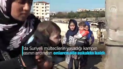 Lübnan'da Suriyeli mültecilerin yaşadığı kampın yakılmasının ardından onlarca aile sokakta kaldı