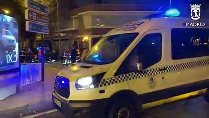 Vuelco de un coche en Madrid