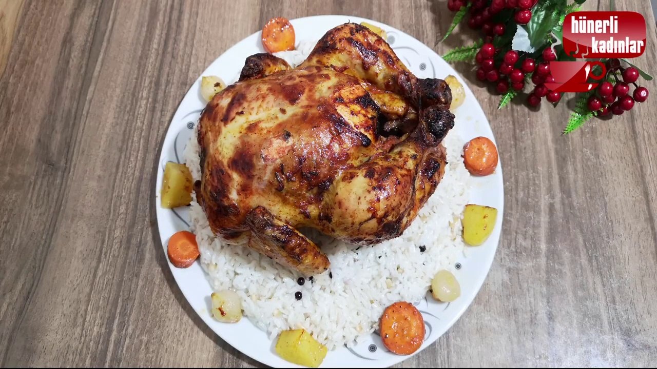 Yılbaşı Tavuğu Nasıl Yapılır_ Bütün Tavuk Tarifi_İç Pilavlı Bütün Tavuk Dolması Nasıl Yapılır