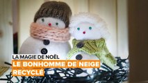 Déco d'hiver : chaussette bonhomme de neige