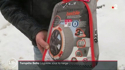 Tempête Bella : le village de Laguiole sous la neige