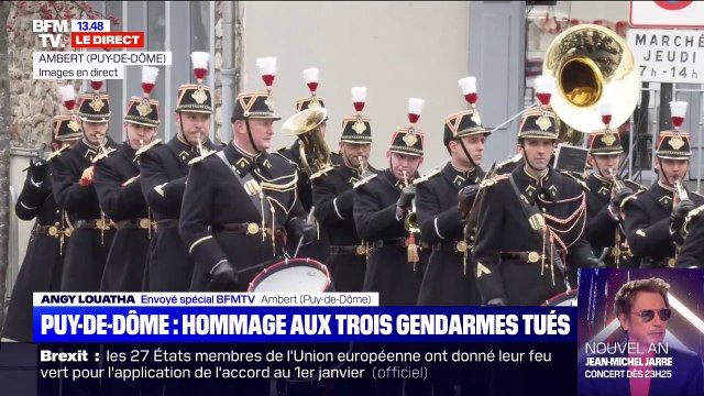 Puy-de-Dôme: la commune d'Ambert rend hommage aux trois gendarmes tués dans la nuit du 22 au 23 décembre