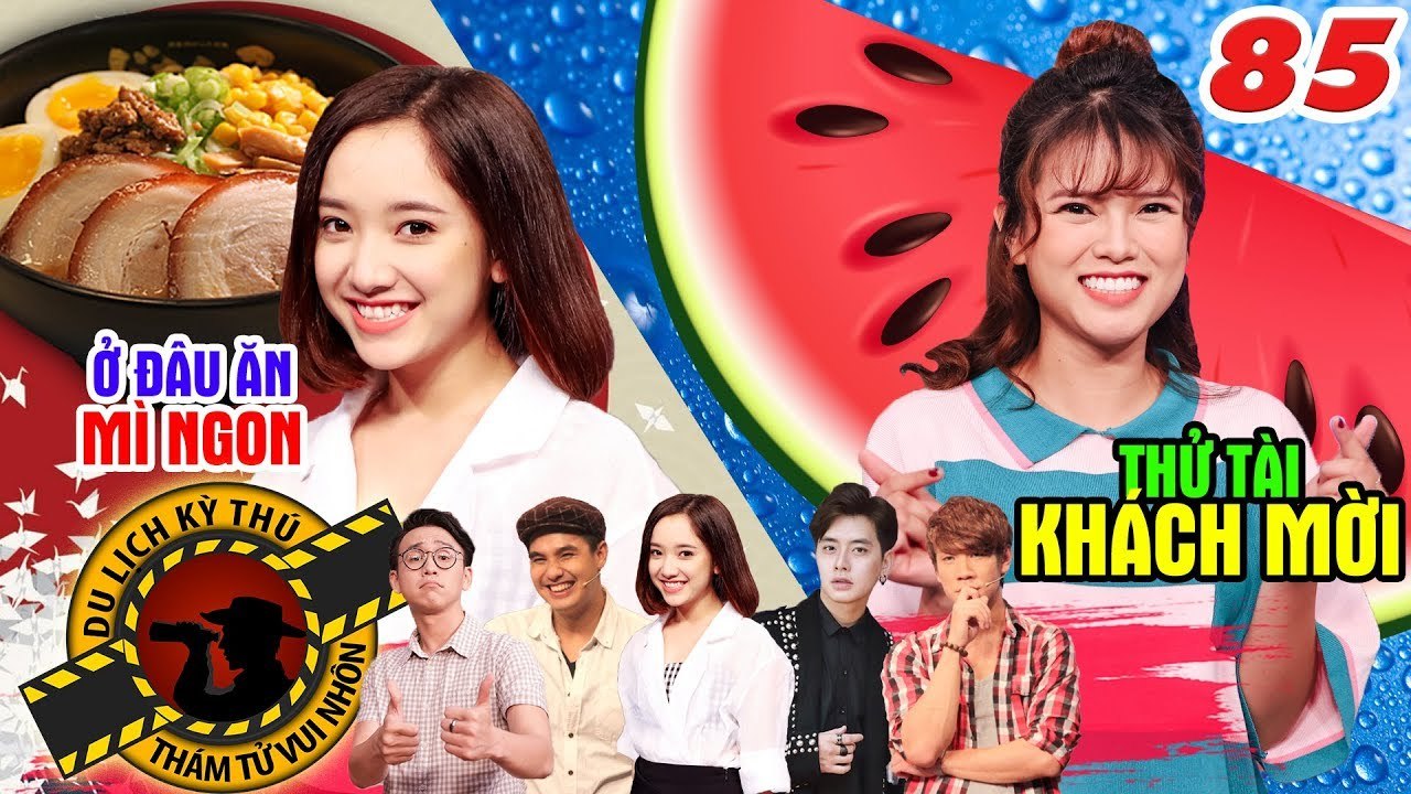 NHỮNG THÁM TỬ VUI NHỘN #85 UNCUT | Ăn mì cùng Gia Linh - Baggio & Bích Trâm thử thách ăn dưa hấu 