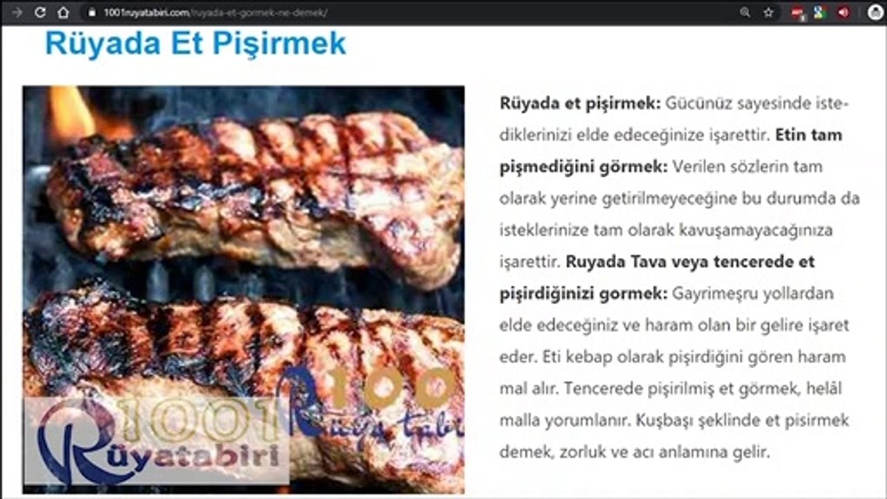 Rüyada Et Görmek - Rüyada Et Yemek